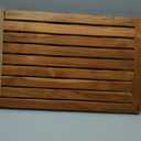 Utoplike Teak Bath Mat, Large Wood Shower Mats for Bathroom, 31.7"x17.9" Sturdy Floor Mat for Indoor Spa or Outdoor