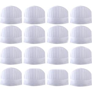 24 PCS Disposable Chef Hats Bulk Paper Bakery Hats for Cooking Baking Pizza Party White