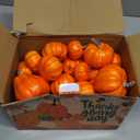 winemana 46 Pcs Assorted Size Artificial Pumpkins Fall Decorations, Orange Foam Pumpkin Autumn Decor, Decorative Faux Pumpkin for Harvest Thanksgiving Table Centerpiece Mantle Bowl Wedding Party