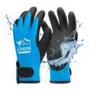 toolant 100% Waterproof Gloves for Men and Women, Winter Work Gloves for Cold Weather, Touchsreen, Thermal Insulated Freezer Gloves, With Grip, Blue, Medium