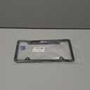 Crest Metal License Plate Frame Tag Holder - Black Powder Coated with Exposed Chrome