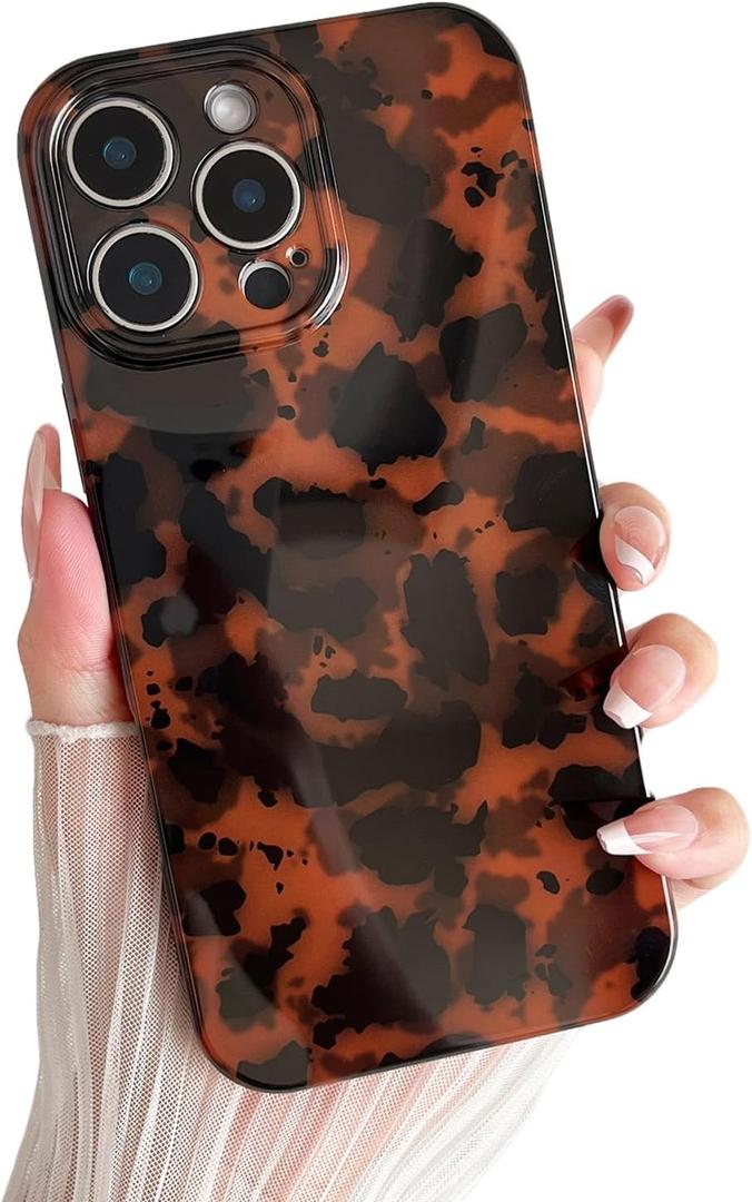 Compatible with for iPhone 13 Pro Case, Tortoise Shell Retro Amber Brown Cheetah Print Leopard, Fashion Classic Soft TPU Protective Shockproof Case for iPhone 13 Pro 6.1 ''Color1