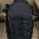 Motorcycle Tail/Seat Bag - Dual Use Waterproof Helmet Bag for Motorbike - with One Extra Cargo Net (Black&White)