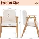 Accent Chair, Mid Century Modern Armchair, Comfy Reading Chair with Soft Seat & Solid Wood Legs for Living Room, Office, Bedroom, Vanity (White)