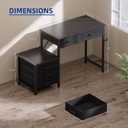 Pamray 47 inch Small Computer Desk with 5 Drawers for Study Writing