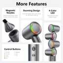 Hair Dryer - 1 Min Fast Drying, High-Speed Blow Dryer with 500 Million Negative Ions, No Heat Damage, Low Noise, Lightweight, Professional Hairdryer with Diffuser & Nozzle for Women, Gunmetal