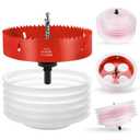 BEoffer 6 Inch / 152mm Hole Saw with Dust Bowl Mess Free for Recessed Lights, Can Lights, Corn Hole Boards, 6 Hole Saw with Arbor in Bi-Metal Hole Cutter for Wood, Plastic Board, Ceiling, Drywall