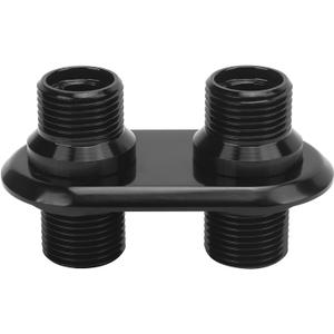 Qiilu A/C Bulkhead, A/C Bulkhead, Car 2 Port Air Conditioning Bulkhead, Universal Heater Bulkhead Interface Modification Ac Hose Port(Black)