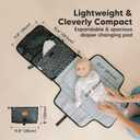 KeaBabies Portable Diaper Changing Pad, Travel, Car - Large Waterproof Baby Changing Mat, Wipeable, Padded, On The Go Travel Diaper Clutch Bag, Easy to Use Pockets for Newborn Essentials (Black Geo)