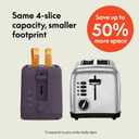 bella 4 Slice Slim Toaster, Fits-anywhere Kitchenware, 6 Setting Shade Control with Reheat & Cancel Buttons, Fits Sourdough, 10 Long Slot, Anti Jam & Auto Shutoff, 900 Watt, Plum