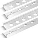 Blulu 4 Pcs Aluminum Tile Edge Trim L Shaped Corner Guard, Silver, 3/8 in.
90 Degree Angle Design, Pre-drilled Mounting Holes, Edging Strip for Backsplash Bathroom Kitchen Walls, Durable Finish