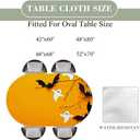 Halloween Oval Fitted Tablecloth Waterproof Elastic Edged Table Cover,Indoor Outdoor Picnic Parties Decorated and Reused Repeatedly, Fits 48"x68" Oval Tables, Style 104