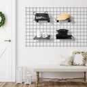 Blulu 20 Pcs 12" Gridwall Knife Shelf Bracket with Lip Metal Wire Gridwall Brackets Hooks Grid Wall Panels Hanger Heavy Duty Shelf Grid Wall Accessories for Home Business Boutique Display (Black)