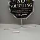 GicnKeuz Large No Soliciting Sign for House Yard with 36" Metal Stakes, 12"x12" Heavy Duty Aluminum Sign,Fade Resistant/Waterproof, Including Screws, Easy to Install, Outdoor Use