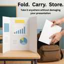 Trifold Poster Board 36"x48" 3 Pack Corrugated Display Board with Bonus 5 Colored A4 Sheets & Label, White Front Kraft Back Perfect for School Projects, Business Presentations, Science Fairs (White)