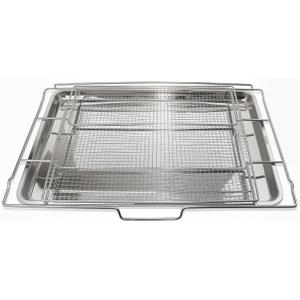 Upgraded Air Fry Tray for 30" Oven with Drip Pan, Compatible with Frigidaire 30" Ranges and Wall Ovens, Stainless Steel, Oven Rack Measures 25" x 16" x 1.75"