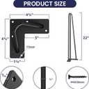SMARTSTANDARD 22 Inch Hairpin Table Legs, 3 Steel Rods (Black, 4PCS)