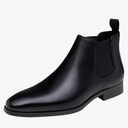 Jousen Chelsea Boots Men Polished Leather Dress Boots Stylish Classic Retro Slip On Boots for Men 9