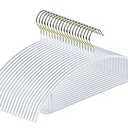 MOPALL Clothes Hangers 28 Pack, Non Slip PVC Coating Metal Sweater Hanger No Shoulder Bump, 16.5 inch Wide Heavy Duty Durable Adult Coat Hanging for Closet, Suit, Dress, Jacket, Pant, Shirt