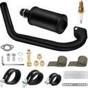 HIAORS Racing Exhaust Pipe Muffler Main Jet Kit for Predator 212cc 196cc 224cc 6.5hp Coleman CT200U BT200X CT200U-EX Mini Bike KT196 Go Kart Baja Warrior MB165 MB200 Performance Parts with Heat Shield (Black)