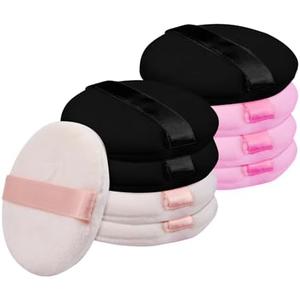 Flytianmy 18Pcs Powder Puffs, 2.16 Inch Round Face Makeup Puff for Body Loose Powder Beauty Makeup Tool Black,Nude,Pink