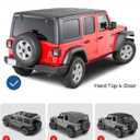 JOYTUTUS Rear Cargo Rack Basket Compatible with Wrangler JL 2018-2023 (Hard-Top Only, Not Fit 2024-2026), 350 LBS Adjustable Height Trunk Interior Luggage Basket Big Storage Carrier, Black