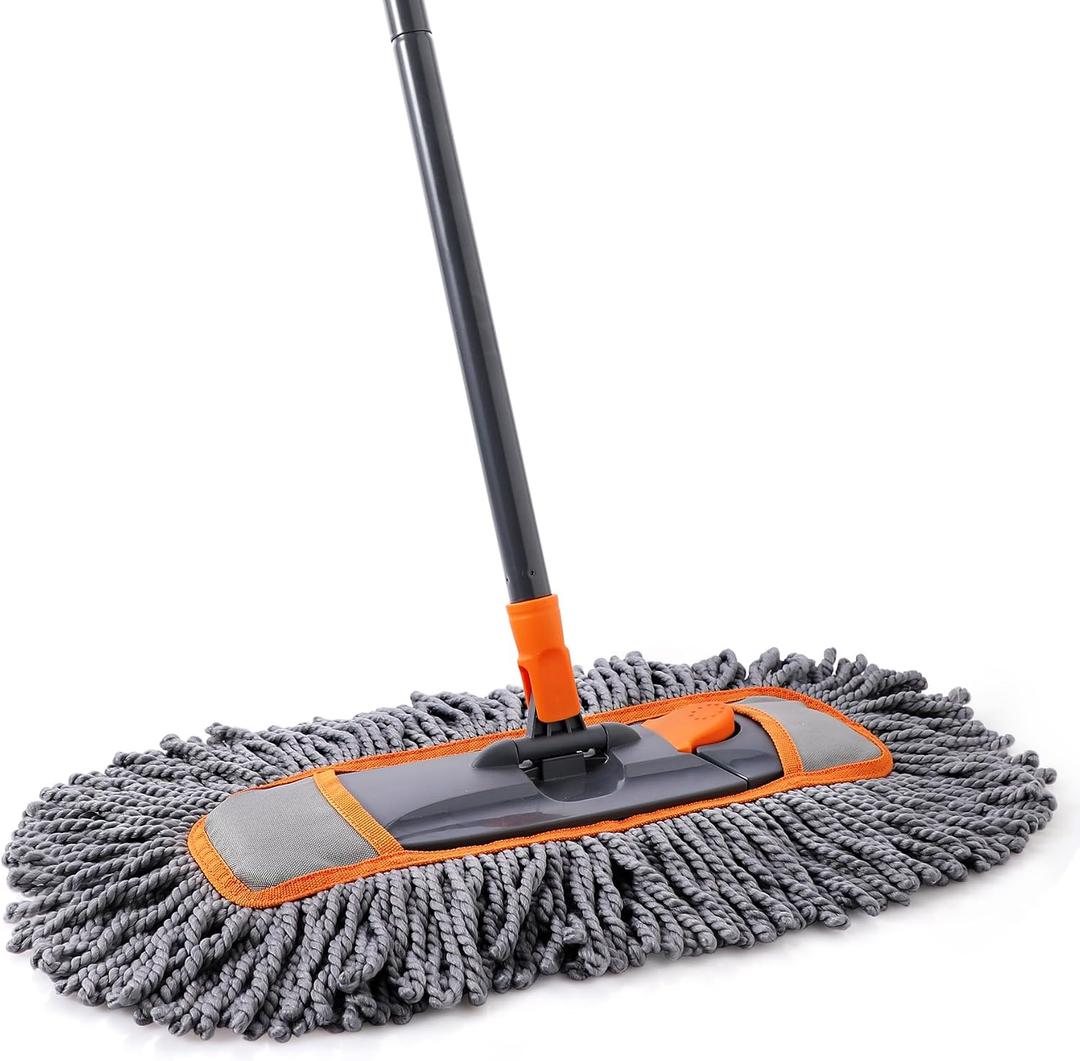 CLEANHOME Microfiber Dust Mop for Hardwood Floor Cleaning, Dry and Wet Baseboard and Floor Duster, Household Cleaning Tool for Kitchen, Bathroom