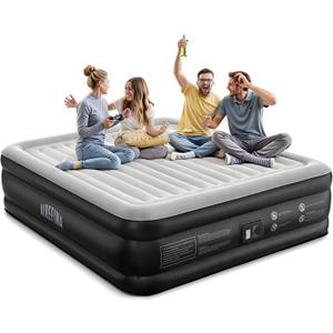 Airefina 20 Raised King Size Air Mattress with Built in Pump, Comfort Inflatable Mattress Upgraded Blow Up Mattress King for Guest Home Temporary, Air Bed, Colchon Inflable