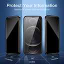 3 x NEW'C Pack of 3 Anti-Spy Tempered Glass Screen Protector for iPhone 12 Pro Max (6.7 Inches) - Effective Scratch-Resistant - Bubble-Free - Ultra Resistant - 9H Hardness Glass, Transparent/Green