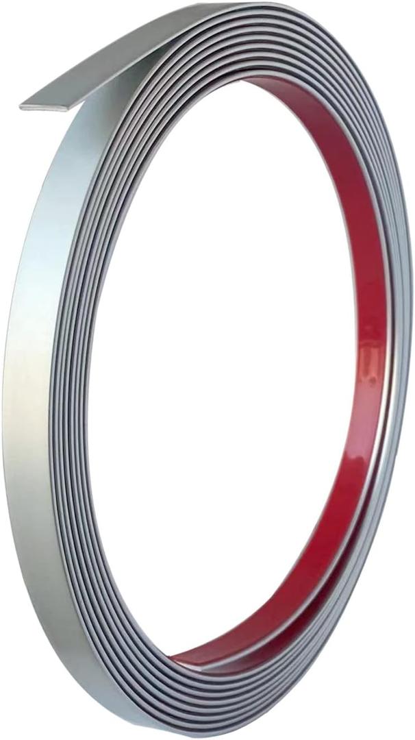 3 x Flexible Molding Trim Wall Trim|Peel and Stick Trim|Ceiling/Wall/Mirror/Door/Wardrobe/Cabinet Edge Moulding,16.4 ft x 0.4 in [Silver] [1]