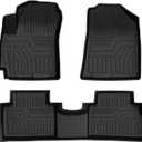 Mixsuper Floor Mats for Kia Soul 2020-2025 2026, Custom Fit TPE All-Weather Floor Liners, Waterproof Anti-Slip Heavy Duty Mats, 1st and 2nd Row Accessories Set Black