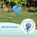 Metal Garden Decor for OutsideRotating Heart-Shaped Garden Stake, Cemetery Decorations for Grave,Perfect for Planter Decorations, Outdoor Lawn Gardens, Also The Best Choice for Gifts - Blue