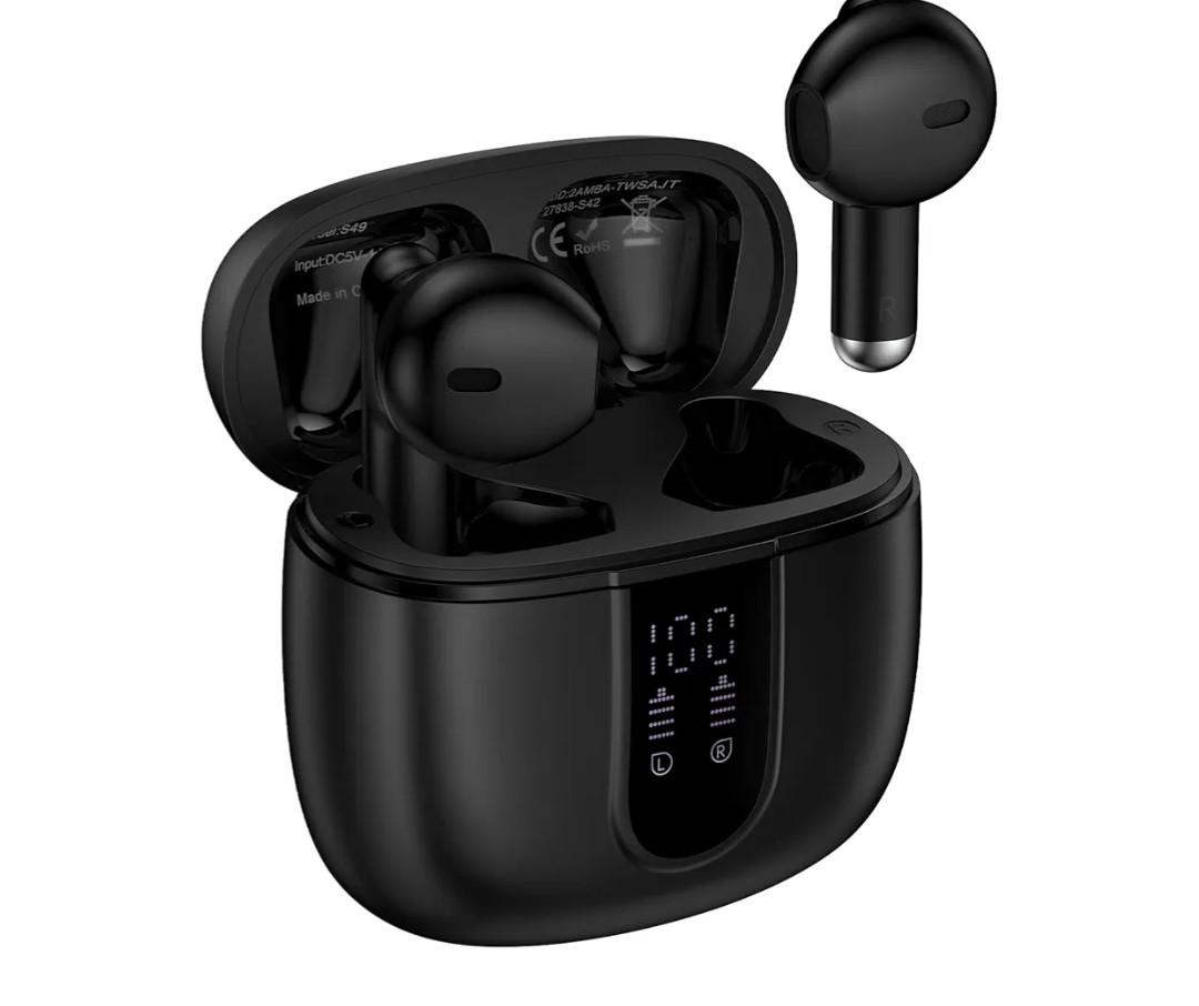 Wireless Earbuds Bluetooth Headphones, Ear Buds Waterproof Earphones with Mic 48H in-Ear Earpods with LED Display Charging Case
