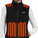 Professional Women's Heated Vest with 20000mAh Battery equipped with Flashlights (Large, Black Fleece Vest)