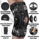 NEENCA Professional Knee Brace for Knee Pain, Hinged Knee Support with Removable Dual Side Stabilizers, Strong Stability for Joint Pain Relief, Arthritis, Meniscus Tear, ACL, PCL, MCL, Runner, Workout (Large, Black-Single)