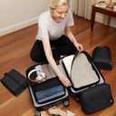 HOTOR Packing Cubes for Suitcases - 6 Pieces, Light Packing Cubes for Travel, Premium Suitcase Organizer Bags Set, Space-Saving Luggage Organizers, Travel Accessories and Essentials, Black