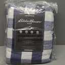 Eddie Bauer- Twin Quilt Set, Cotton Reversible Bedding with Matching Sham, Home Decor for All Seasons (Lakehouse Plaid Blue, Twin)