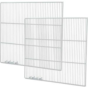 Set of 2 Commercial Freezer and Refrigerator Replacement Shelves (24" x 22") - Adjustable Utility Steel Wire Metal Shelf - Commercial Refrigerator Shelf, White