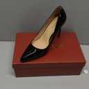 COLETER Women's 4 Inch Pumps Pointy Toe Wedding Dress Shoes Slip on Stiletto Pumps (6.5, Black)