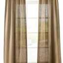 Valea Home Soft Burlap Natural Tan Rod Pocket Window Curtain Panels for Living Room, 52 inches x 96 inches, 1 Panel