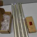 TONIAL Curtain Rods for Windows 20 to 53 Inch(1.6 to 4.4 ft), Telescoping Splicing 3/4 Single Rods 32 to 58 Inch(2.6-4.8ft), Christmas Decorative Rod with Acrylic Diamond Finial, Champagne Gold