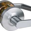 Heavy Duty Commercial Passage Door Lever, Satin Chrome Finished Non-Locking Grade 2 Door Handle, UL 3 Hour Fire Rated Ergonomic Lever for School/Hotel Hallway, 70mm Latch