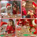 Quelay 30 Sets Christmas Keychain Craft Kit for Kids DIY Bead Key Chain Santa Beaded Keychain Making Crafts Gingerbread Man Elk Snowman Key Ring Charms for Xmas Gift School Classroom Activities