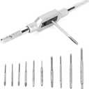 11PCS Mini Screw Tap Set Metric Thread Machine Taps Kit HSS Hand Thread Wire Taps Adjustable Tap Wrench Tool for Clocks and Watches Tapping