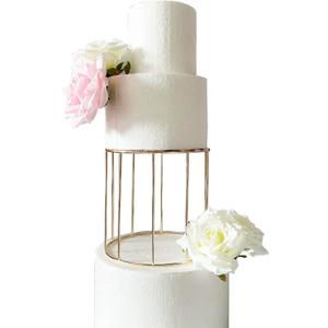 1PC Round Gold Cake Stand Metal Cupcake Stand Floating Cake Separator Dessert Table Display Set for Wedding Brithday Party Dessert Plate Cake Display (5.90"*5.90*5.90*)