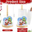 2 x Christmas Paper Towel Holder, Wooden Standing Kitchen Towel Holder with Santa & Snowman Design, Festive Holiday Decor for Kitchen, Bathroom, Dining Table  Indoor Winter Christmas Decoration