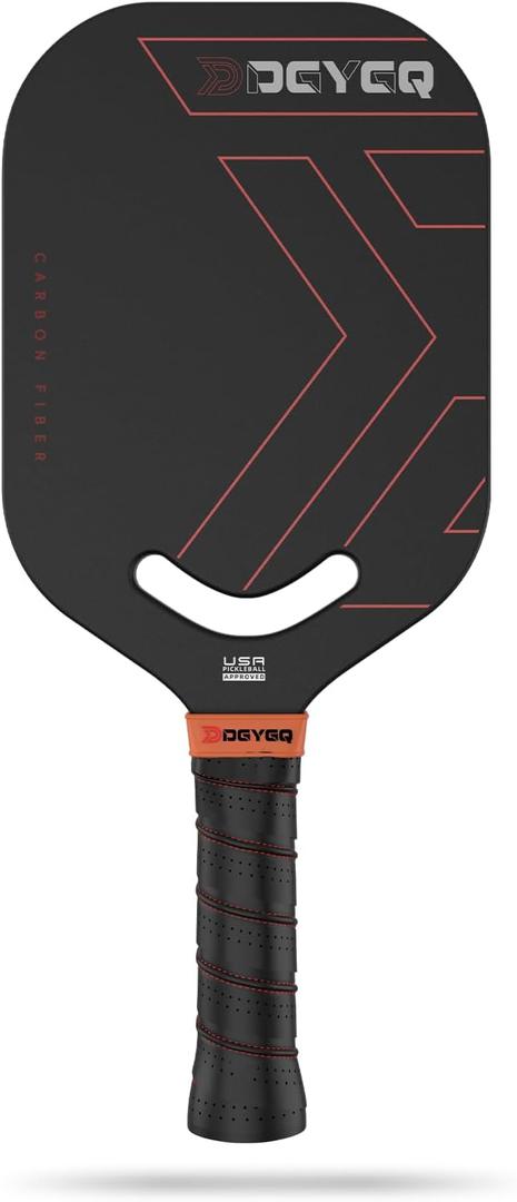 Pickleball Paddles, Carbon Fiber Pickleball Paddle with Polypropylene Honeycomb Core, Increased Power for Ultimate Spin & Consistency (16.92" x 7.36", Red)