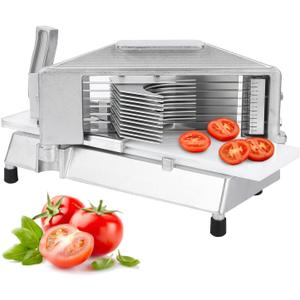 Commercial Tomato Slicer, 3/8" Heavy Duty Tomato Slicer Tomato Cutter With Built-In Cutting Board for Home or Restaurant Use
