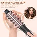 Thermal Brush 1 Inch Curling Iron Volumizing Heated Round Brush Ceramic Tourmaline Heated Hot, Multifunctional Styler Curling Wand (Rose Gold, 1 inch)