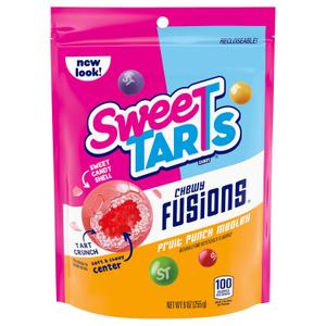 SweeTARTS Chewy Fusions Candy, Fruit Punch Medley, Sweet and Tart, 9 Ounce (EXP 08/21/26)